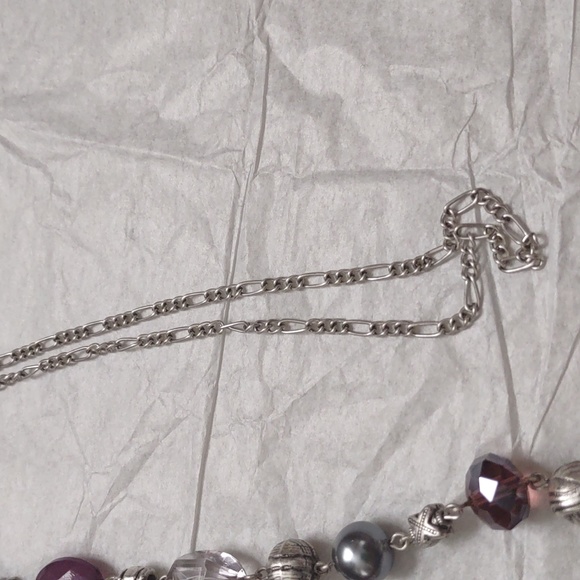 Premier Designs Multi strand necklace, antique silver with purple beads. - Picture 9 of 9